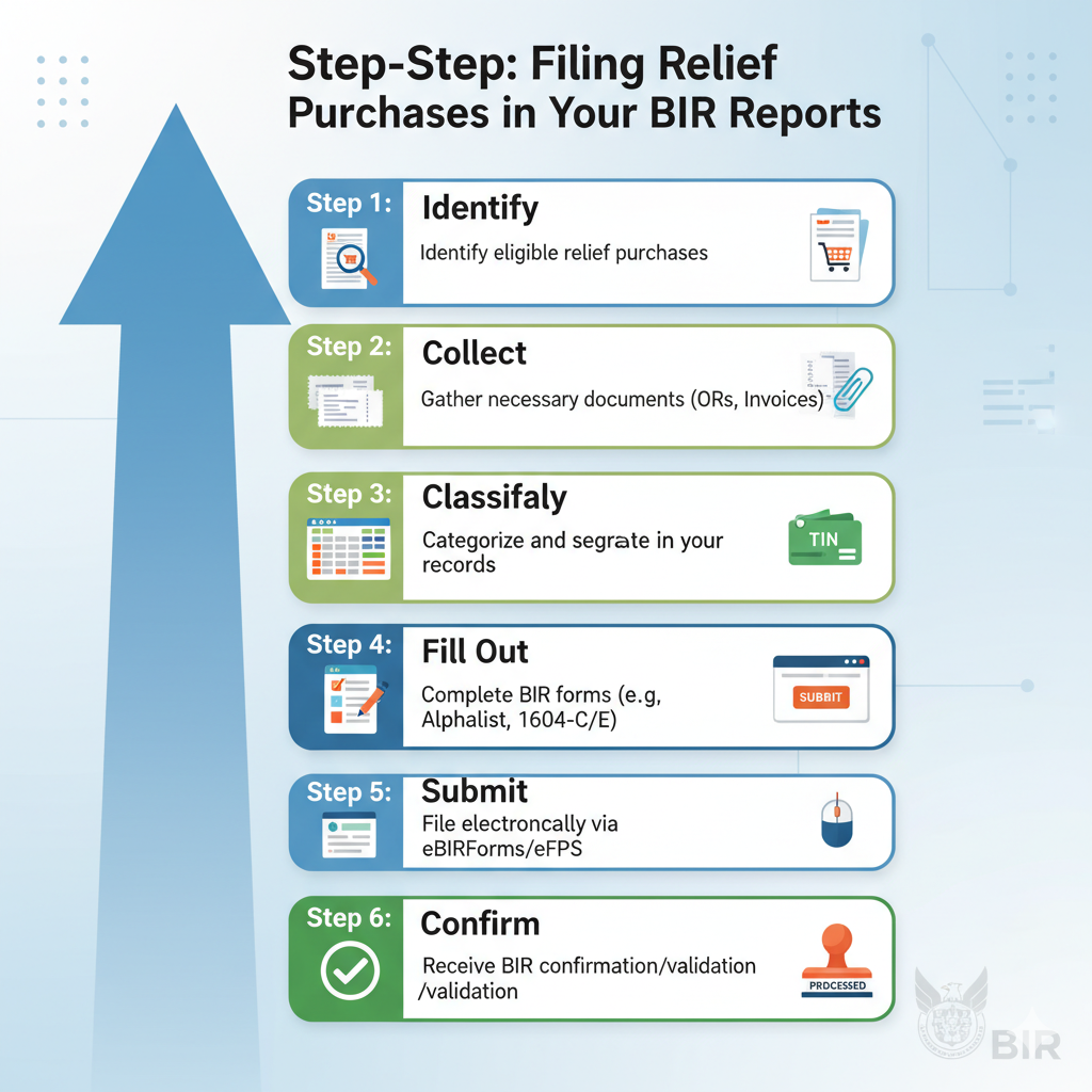 Step-by-Step: Filing Relief Purchases in Your BIR Reports