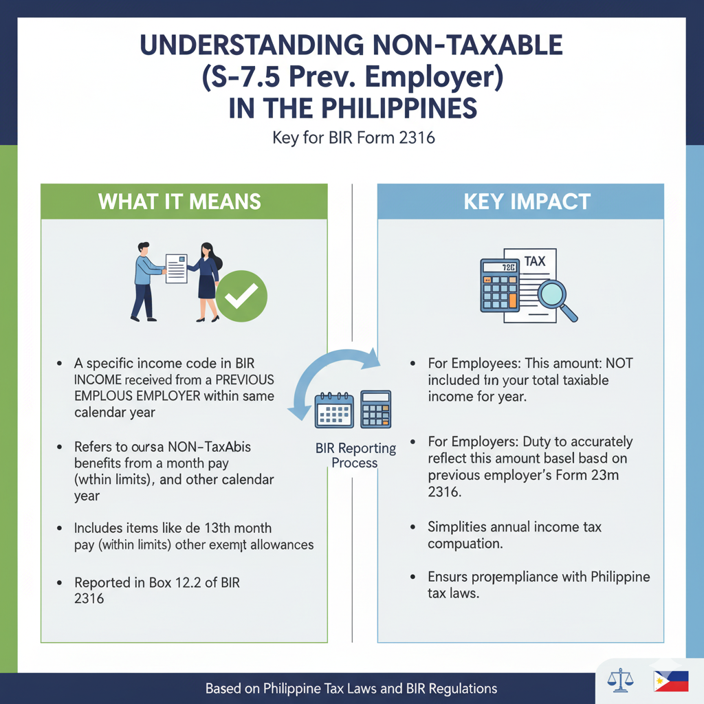 Understanding Non-Taxable (S-7.5 Prev. Employer) in the Philippines